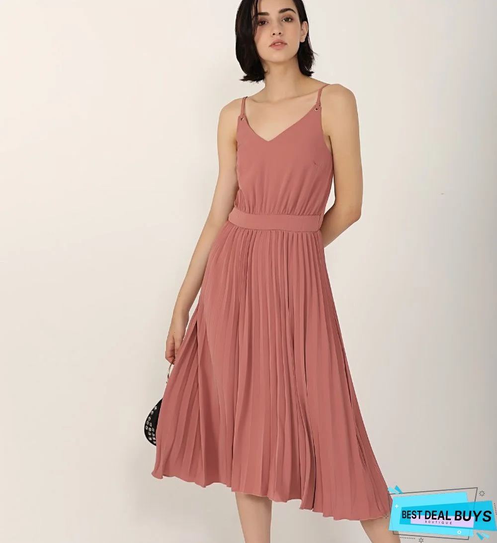 Sexy V-Neck Suspender Dress