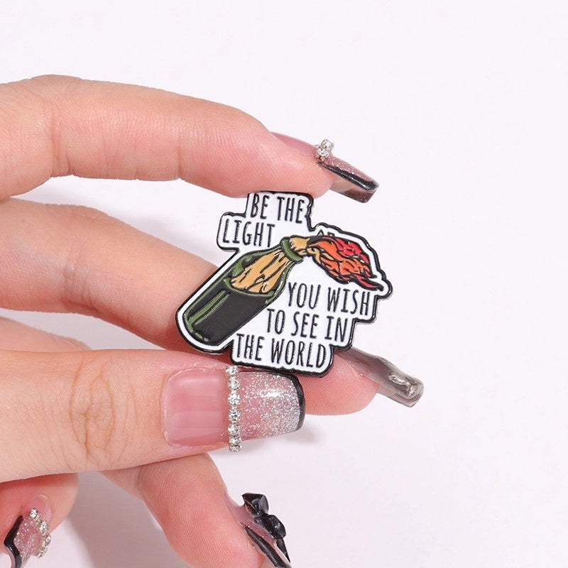 Cartoon Style Cute Cowboy Style Letter Bottle Alloy Stamping Stoving Varnish Plating Unisex Brooches Collar Pin