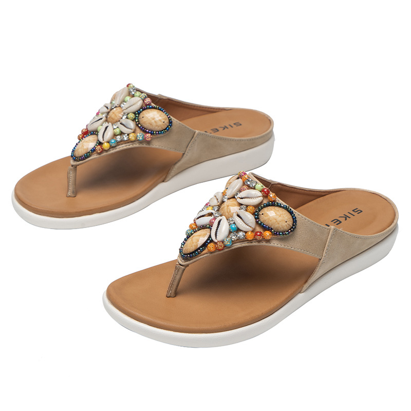 Sparksphare Women's Retro Non-slip Open Toe Flip Flops 