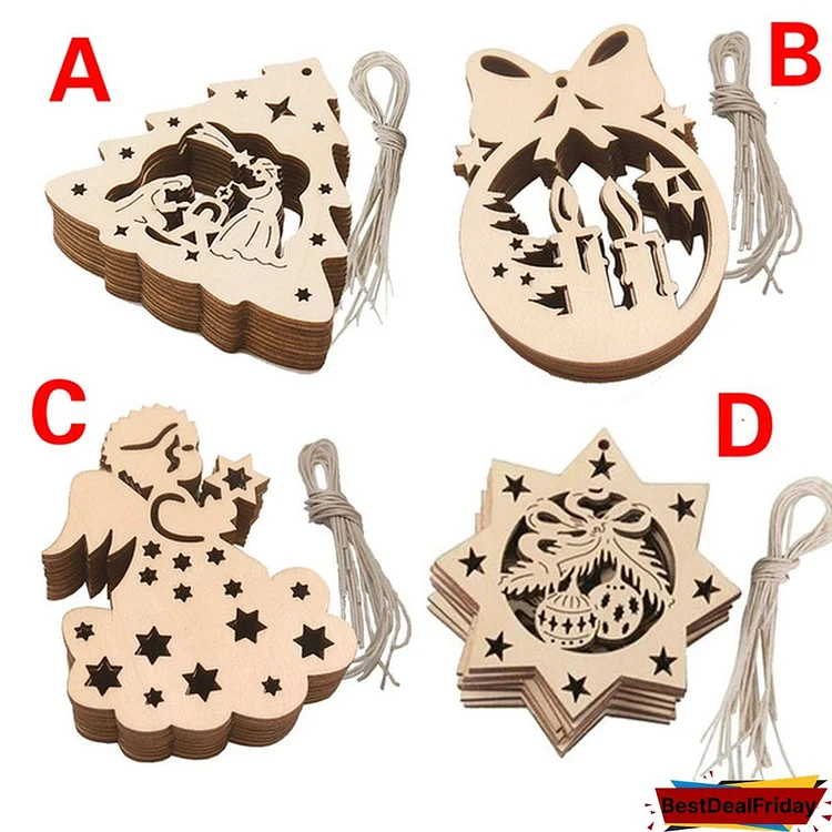 5/10/20Pcs Christmas Day Decoration Pendant Manual Diy Small Gift Christmas Wood Chip Decoration New Year Decoration
