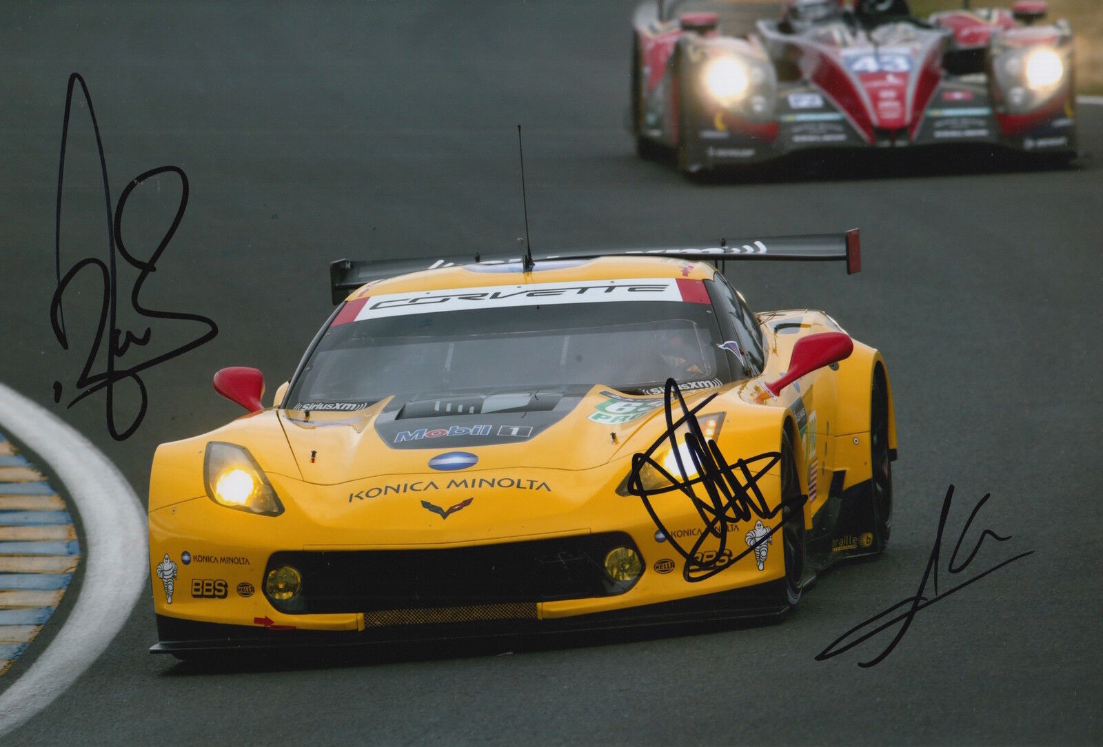 Magnussen, Garcia, Briscoe Hand Signed Corvette Racing Le Mans 2015 Photo Poster painting 12x8 2