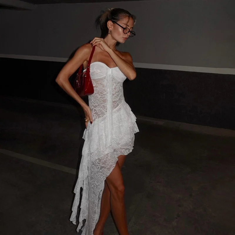 Brownm Brownm Trend 2025 Summer Women's New Solid Color Hottie High Waist Side Design Irregular Skirt