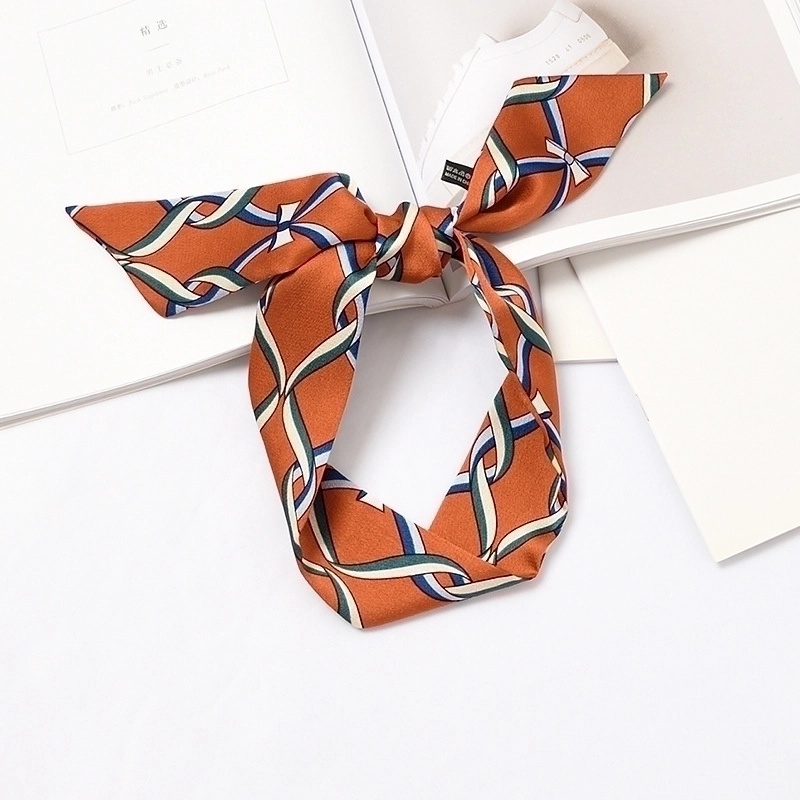 Women’s Sweet Polka Dots Heart Shape Satin Printing Silk Scarves