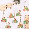 8pcs Christmas Bear DIY Diamond Painting Double Sided Keychains