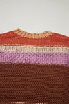Women's Cropped Colorblock Drop Shoulder Chunky Knitted Sweater