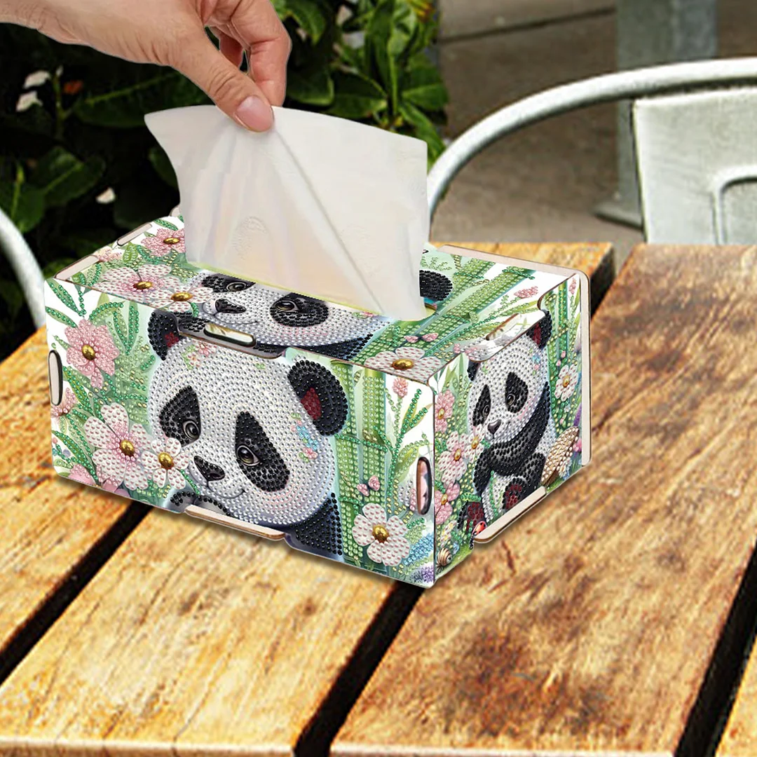 Wooden Diamond Painting Tissue Box for Home and Office Decoration(CZH003)