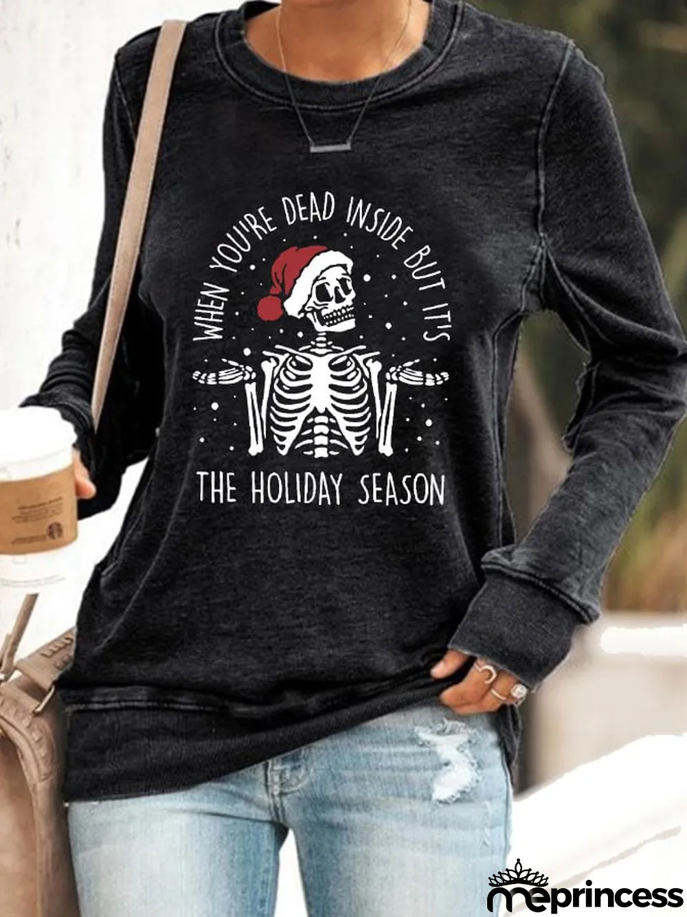 Women's When You're Dead Inside But It's The Holiday Season Print Sweatshirt