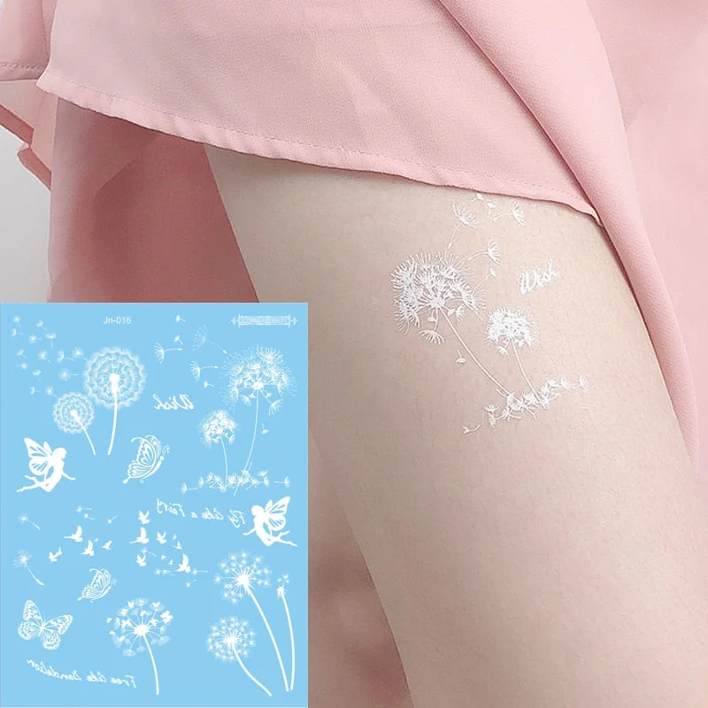 waterproof temporary tattoos face neck water transfer white henna tattoo fake moon star lace tattoo designs stickers decal