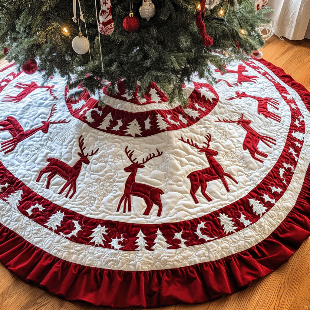 Noel in the Pines Quilted Christmas Tree Skirt NCU0PT2380