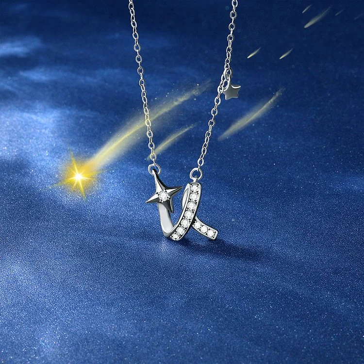 For Love - S925 If I Had Two Wishes Shooting Star Necklace