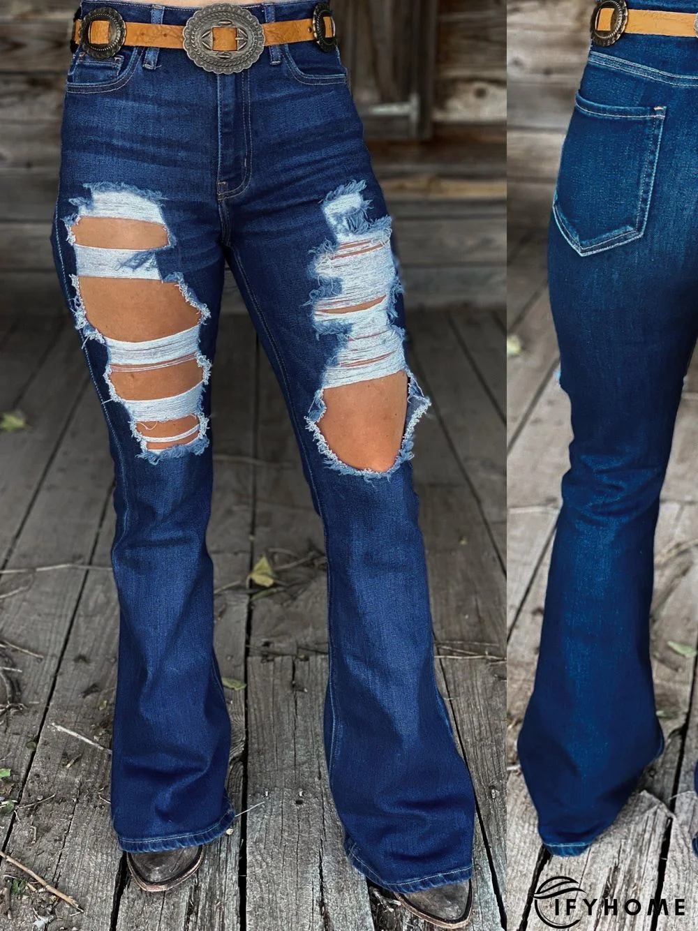 Blue Sheath Jeans | IFYHOME