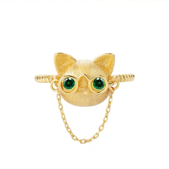 Jolieaprile 18K Gold-plated Cat Ring