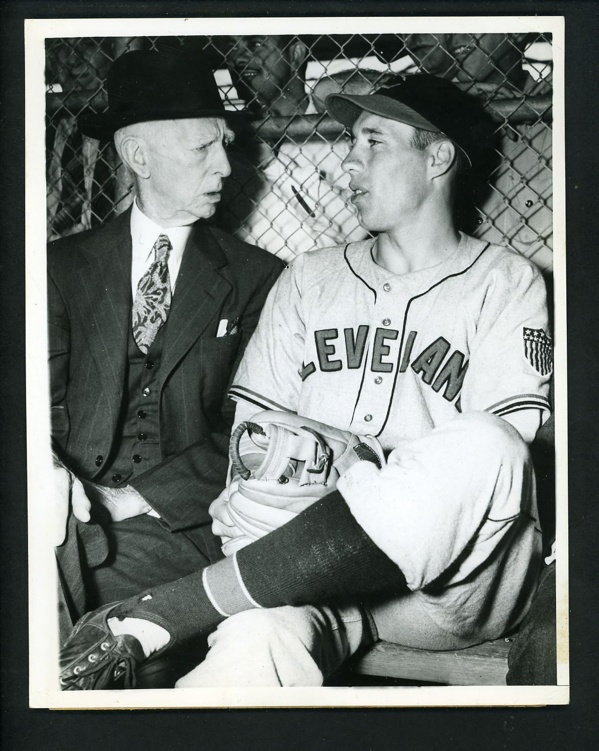 Bob Feller & Connie Mack 1946 Press Photo Poster painting Cleveland Indians Athletics