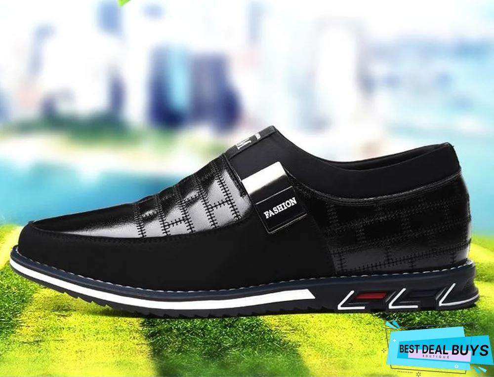 Leather Men Casual Shoes Mens Loafers Moccasins Breathable Slip On Black Driving Shoes