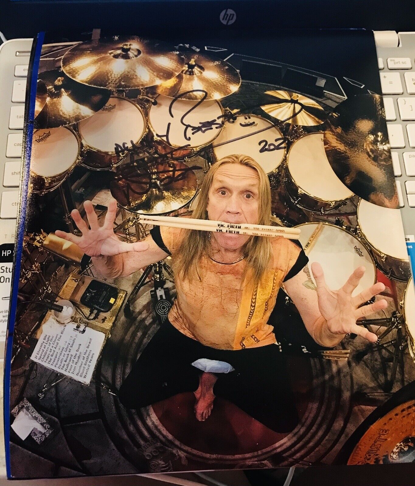 Nicko McBrain Rare! Signed autographed Iron Maiden 8x10 Photo Poster painting Beckett BAS Coa D1