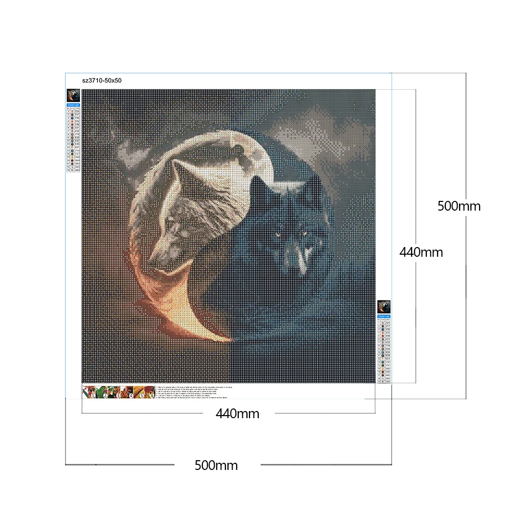 Diamond Painting - Full Round/Square Drill - Ying Yang Animals(30*30 - 50*50cm)