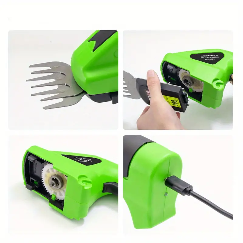 cordless battery powered rechargeable 2 in 1 electric hand held grass shear hedge trimmer perfect for garden lawn care details 4