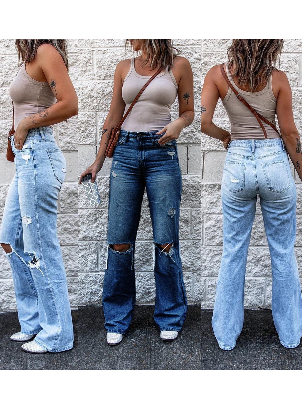 Women Half Sleeve V-neck Solid Color Dress