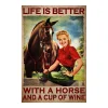 Girl And Horse - Vintage Metal Signs - 20*30cm/30*40cm - Western