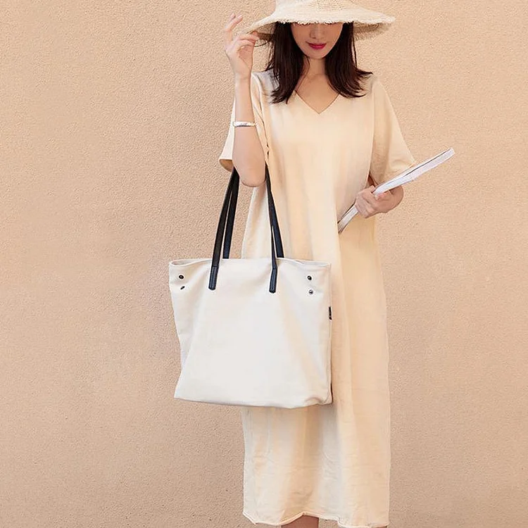 Women new Sweets Literary Pure Color Canvas Shoulder Bag