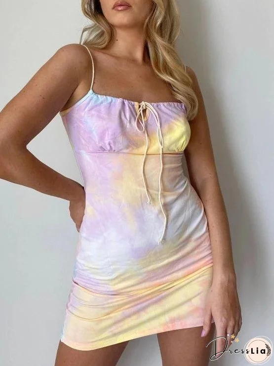 Mini Tie Dye Bodycon Dress for Women