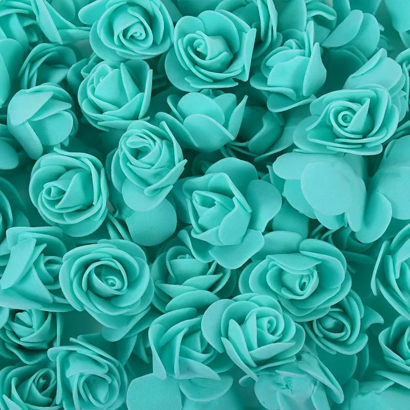 50/100/200Pcs Teddy Bear of Roses 3cm PE Foam Rose Head Artificial Flower Home Decorative Wreath Wedding Valentines Day DIY Gift