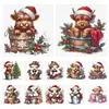 12pcs Christmas Yak-11CT Stamped Cross Stitch Set 12.5*12.5cm/4.92*4.92in tapestrymarket