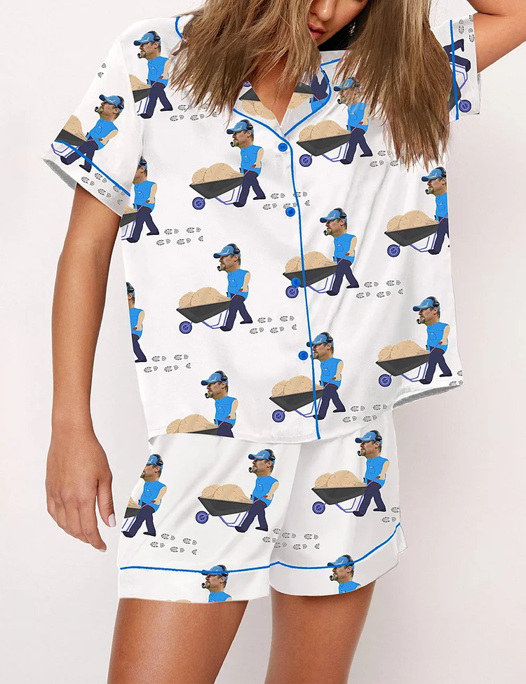 Women's Dan Campbell Detroit Lions Football Print Pajama Set