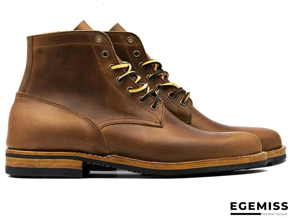 Cow Split Leather Men Boots Comfortable Boots Men Footwear Rubber Ankle Boots Men's Shoes | EGEMISS
