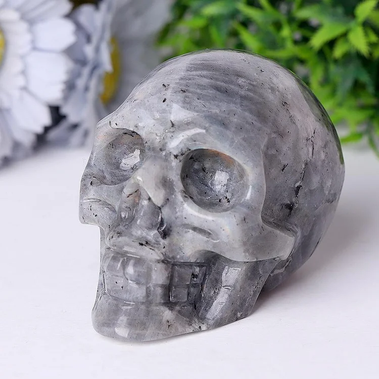 Labradorite Crystal Skull Carvings