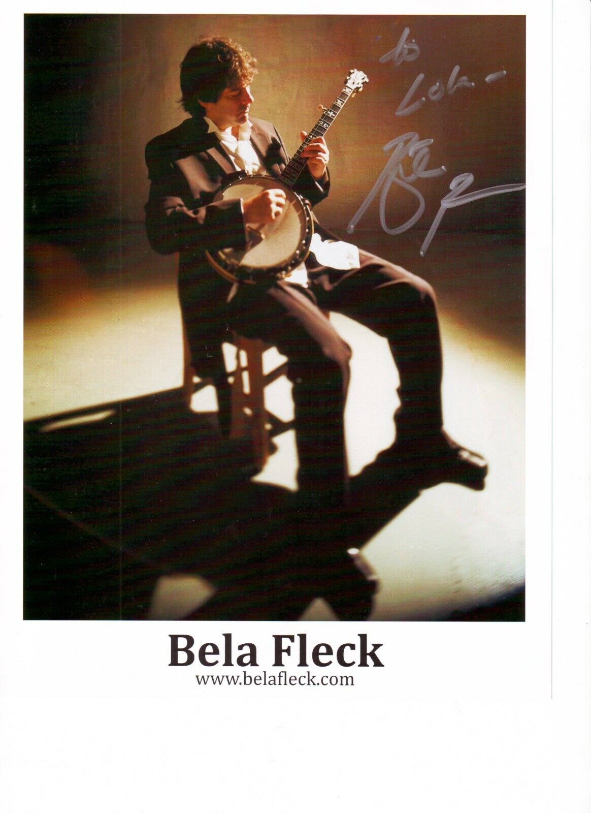 Bela Fleck (20X25) cm) Original Autographed Photo Poster painting