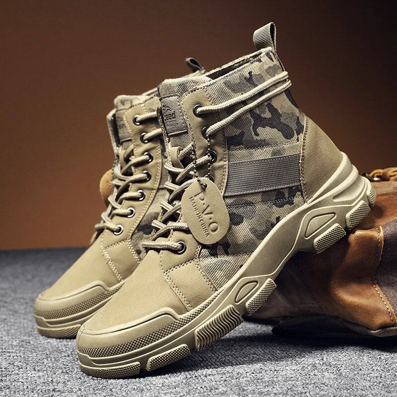 Men's boots Fall 2022 new boys' camo trend Casual Martin boots Breathable ankle boots mountaineering boots