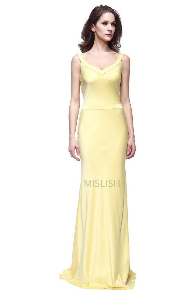Yellow Column Long Evening Dress In Movie How to Lose a Guy in 10 Days - Shop Trendy Women's Clothing | LoverChic
