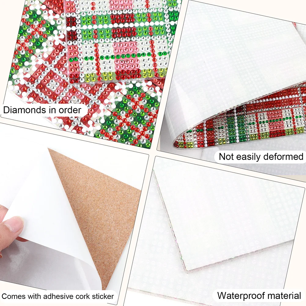 2Pcs Mandala Pattern Diamond Painting Placemat DIY Diamond Crafts(30*20cm)