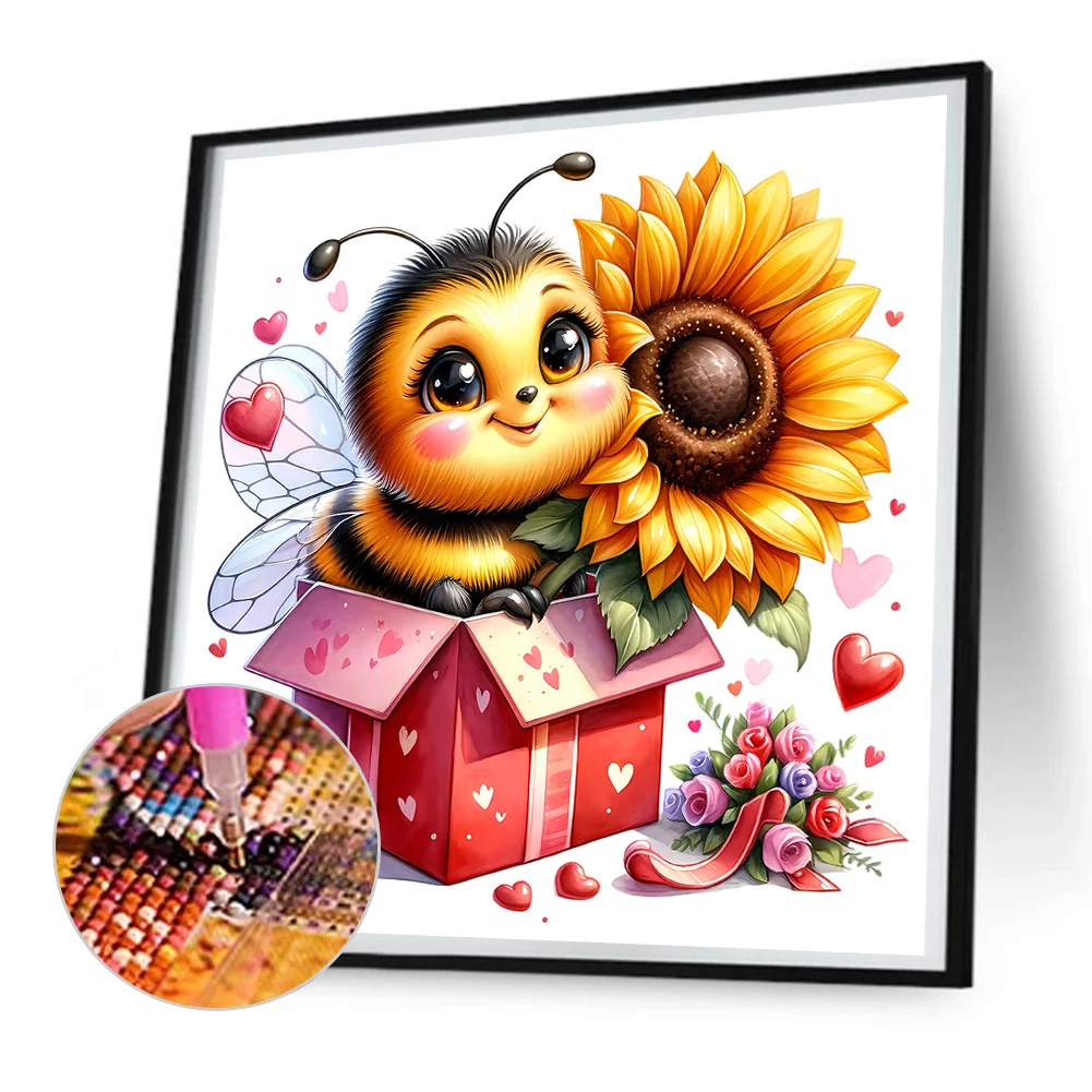 Diamond Painting - Full Round Drill - Cute Bee(Canvas|30*30cm)