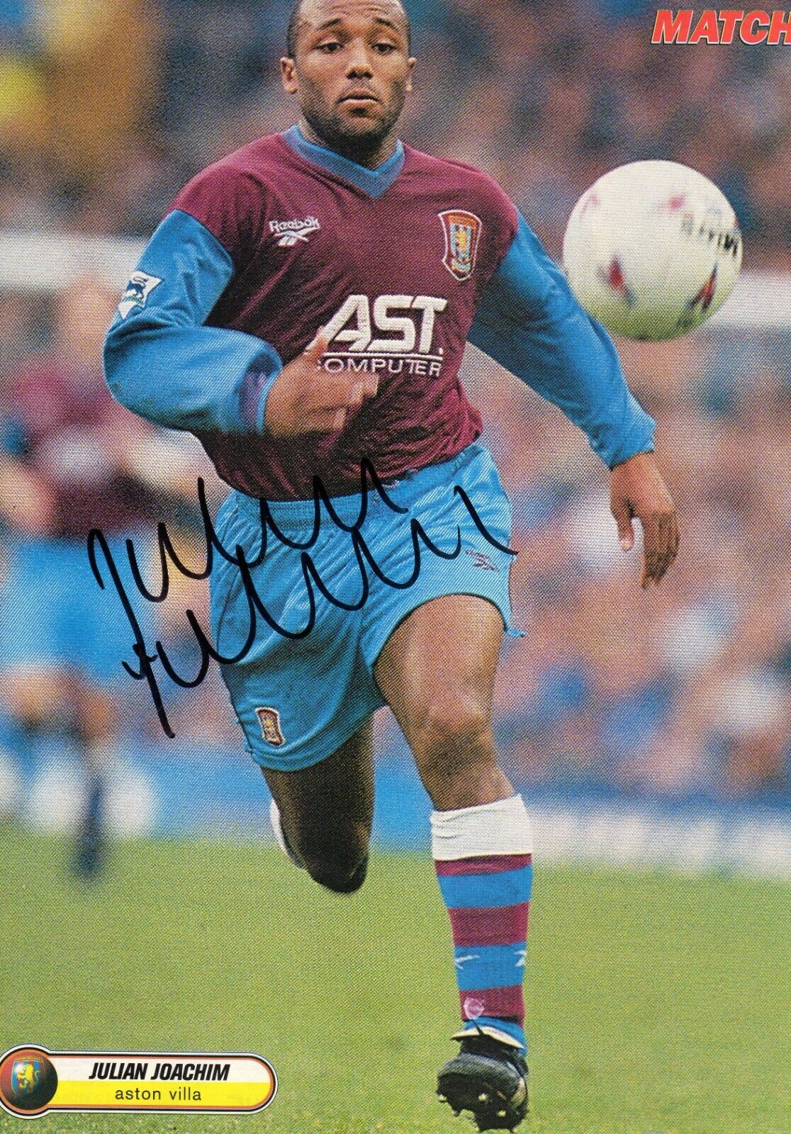 JULIAN JOACHIM AUTOGRAPH, ASTON VILLA, FOOTBALL, SOCCER