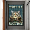 (Big Size)Vintage Poster Cat With Cheek In Hand - 11CT Stamped Cross Stitch - 40*60cm