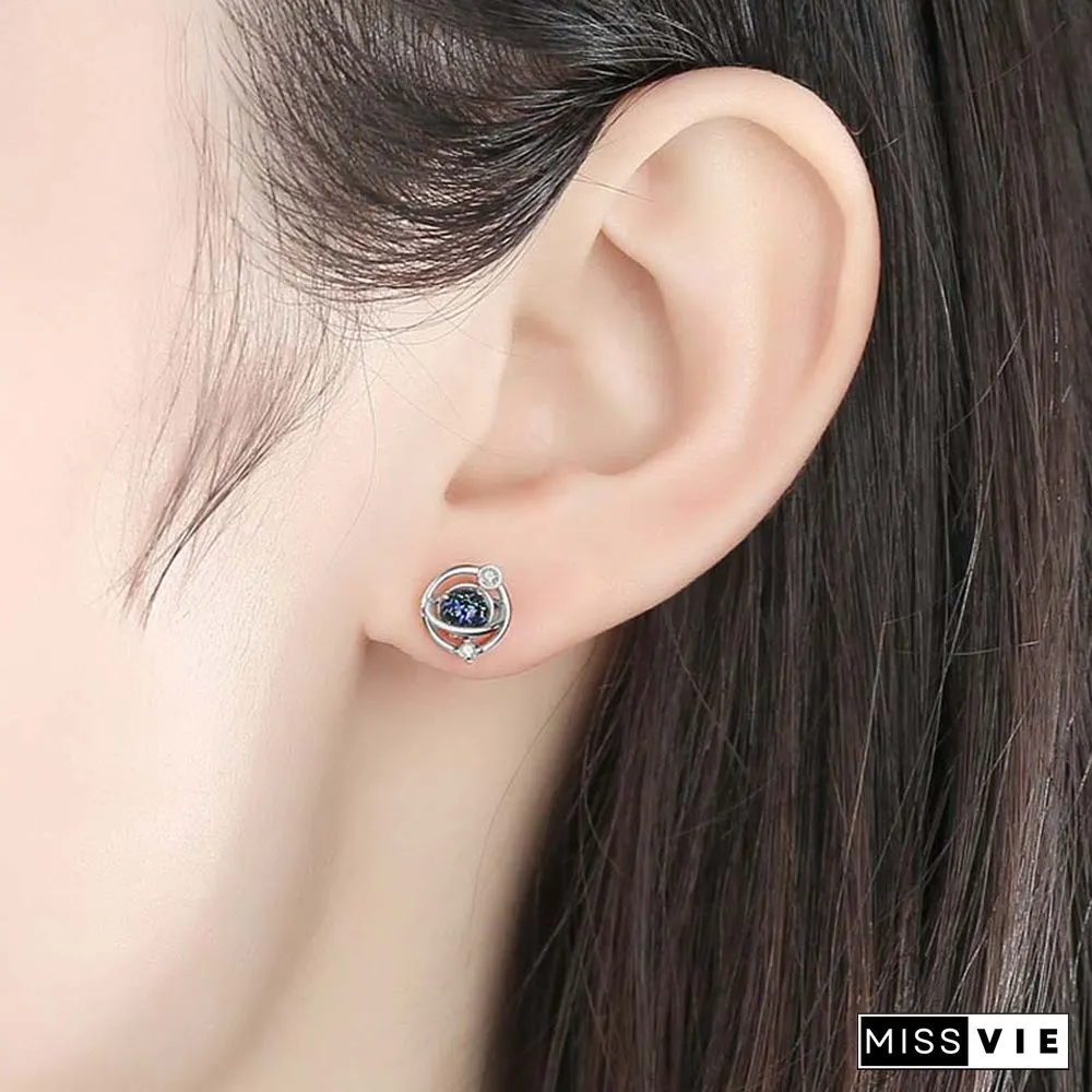 Star Crystal 925 Sterling Silver Stud Earrings