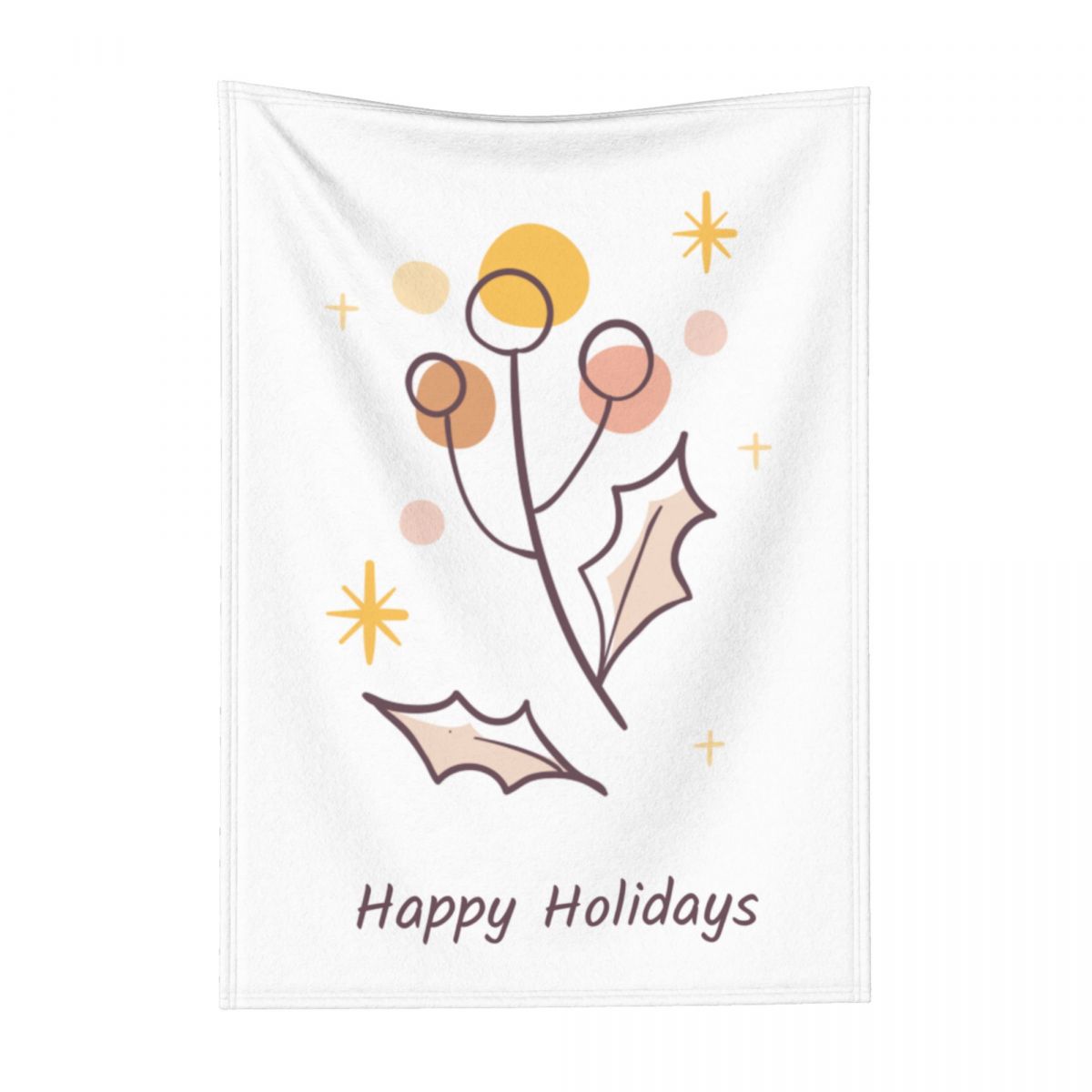 Christmas Happy Holidays Flannel Fleece Print Blanket 30x40 Inch