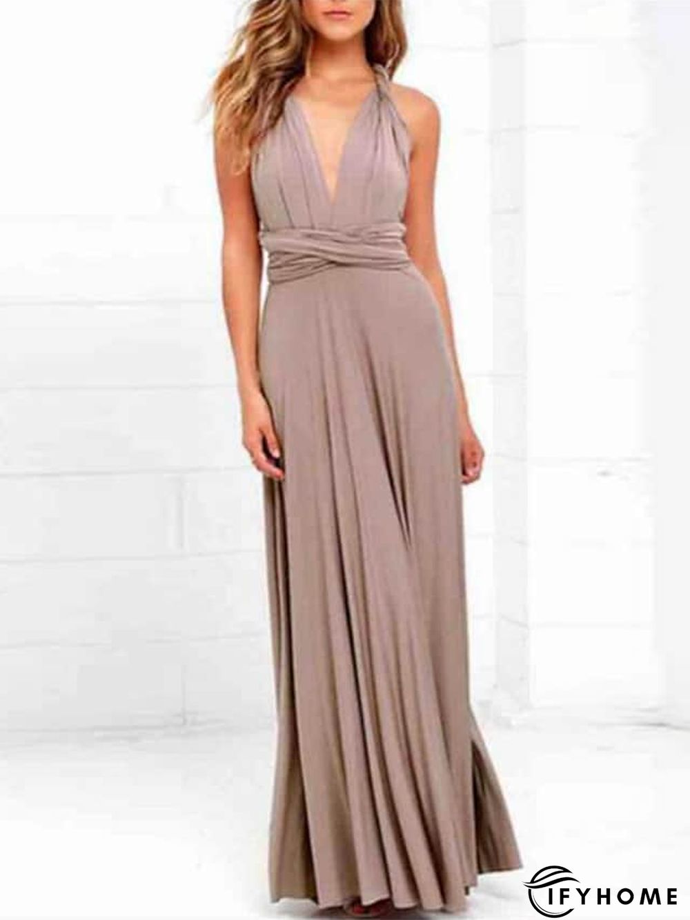 Women‘s Prom Party Dress Swing Dress Long Dress Maxi Dress Green Black Blue Sleeveless Pure Color Backless Spring Summer V Neck Party S M L XL | IFYHOME