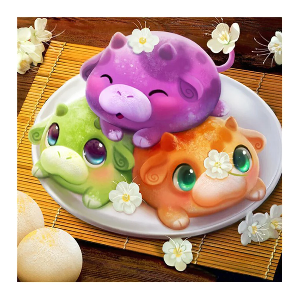 Diamond Painting - Full Round Drill - Cute Animal(30*30cm)