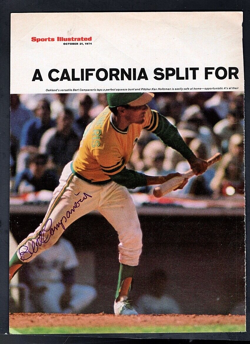 1974 BERT CAMPANERIS-OAKLAND A'S AUTOGRAPHED 8.5 X 11 COLOR Photo Poster painting-NICE!!!