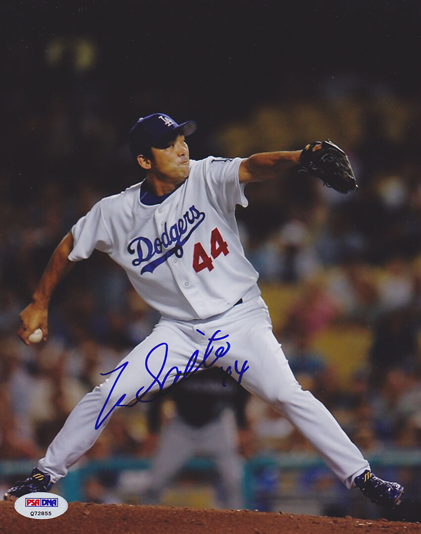 Takashi Saito SIGNED 8x10 Photo Poster painting Los Angeles Dodgers PSA/DNA AUTOGRAPHED