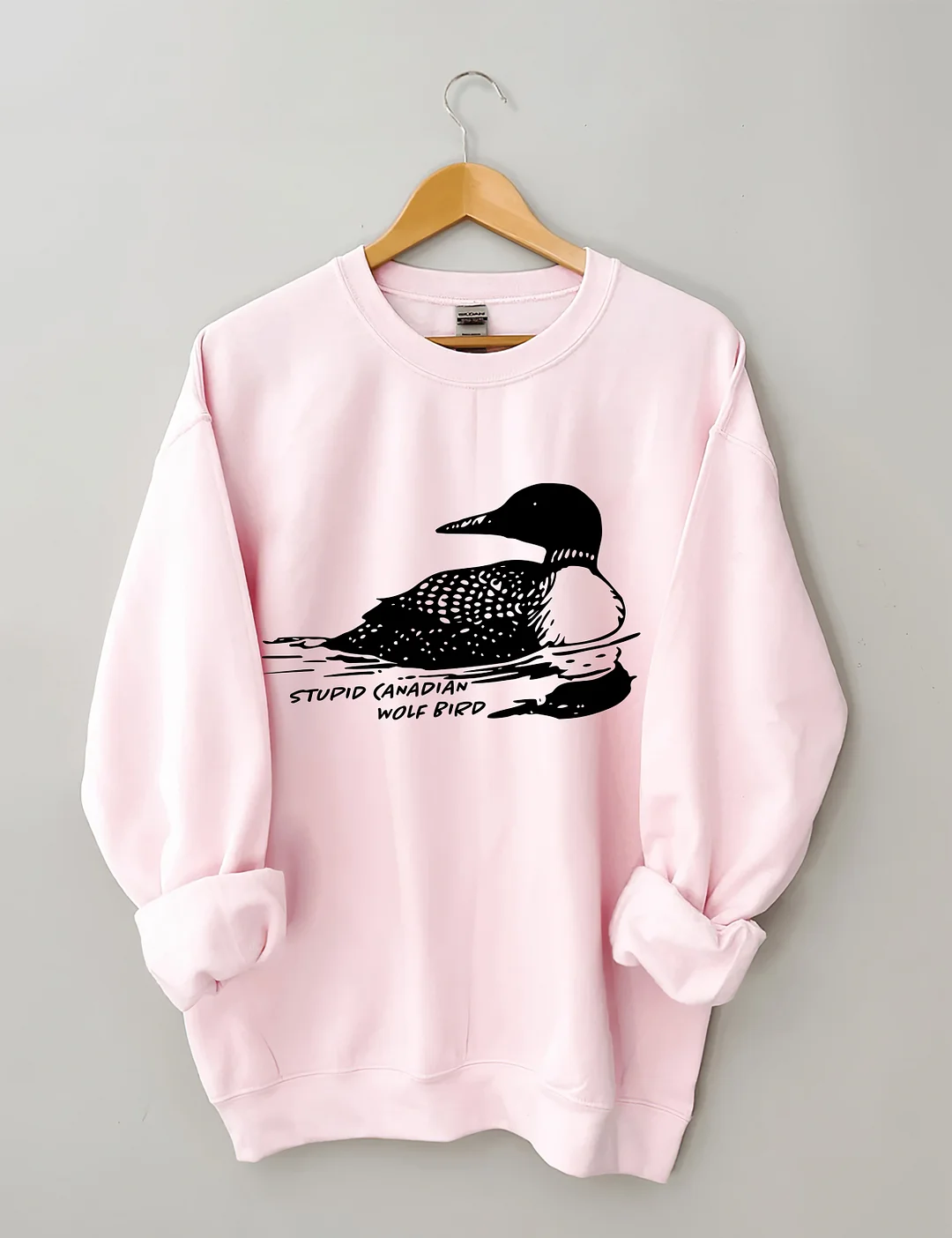 Stupid Canadian Wolf Bird Sweatshirt