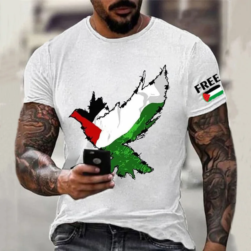 Men's Free Palestine Ceasefire Now Printed T-Shirt