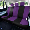 FH Group Full Set Car Seat Covers Cloth, Universal Fit combo, Set with Steering Wheel Cover and Seat Belt Pad fits Most Cars, SUVs, Trucks Purple