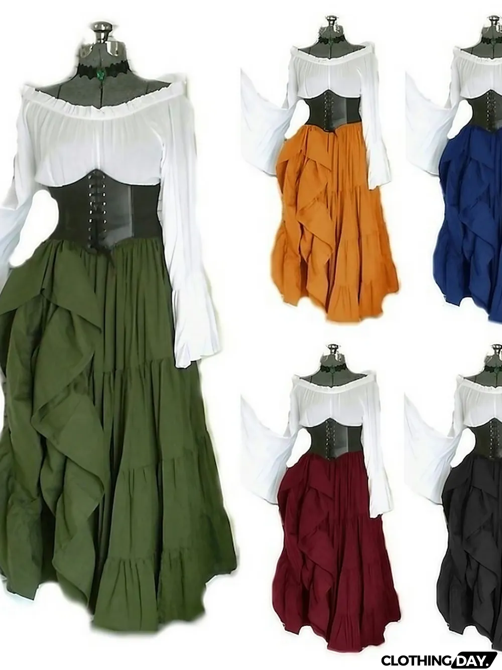 Women\u2018s Halloween Dress Party Dress Retro Classic Vintage Dress Long Dress Maxi Dress Outdoor Ruched Patchwork Color Block Crew Neck Long Sleeve Loose Fit Spring Fall claret Deep Purple