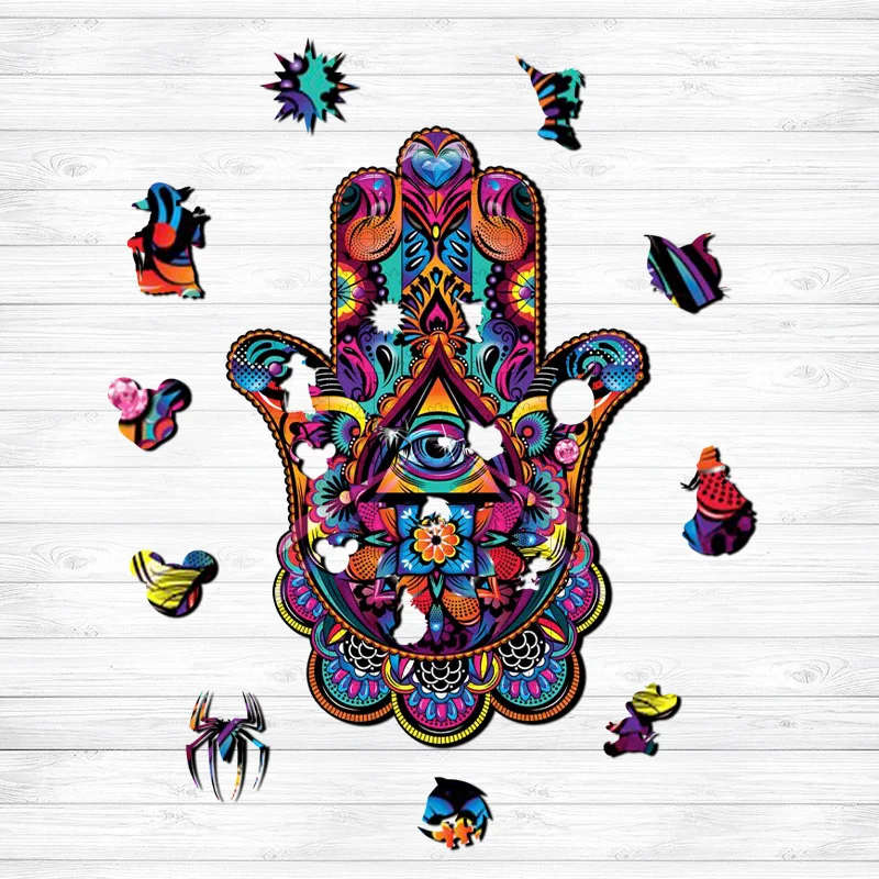 Jeffpuzzle™-JEFFPUZZLE™ Precious Hamsa Hand Wooden Puzzle