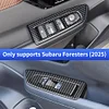 LUNQIN Car Door Power Window Lift Switch Protection Panel for Subaru Forester 2025 Auto Interior Decorations Accessories Armrest Side Pull Handle Trim Cover Carbon Fiber Style Kit 4Pcs