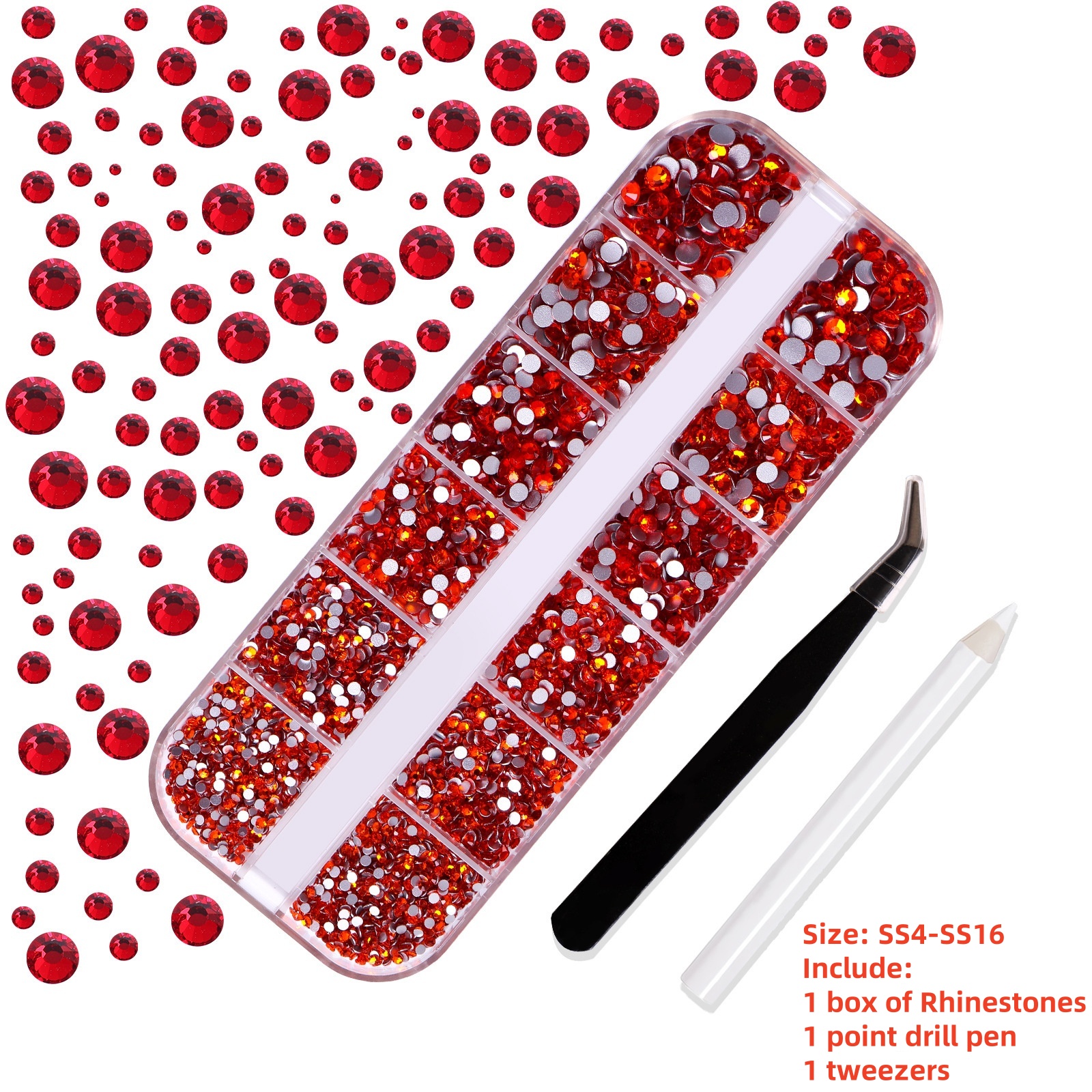 Multi-Size Nail Rhinestones Kit 3D Crystal AB DIY Nail Art Decors Diamond Gems Glitter Manicure Point Drill Pen Tweezers Tools #